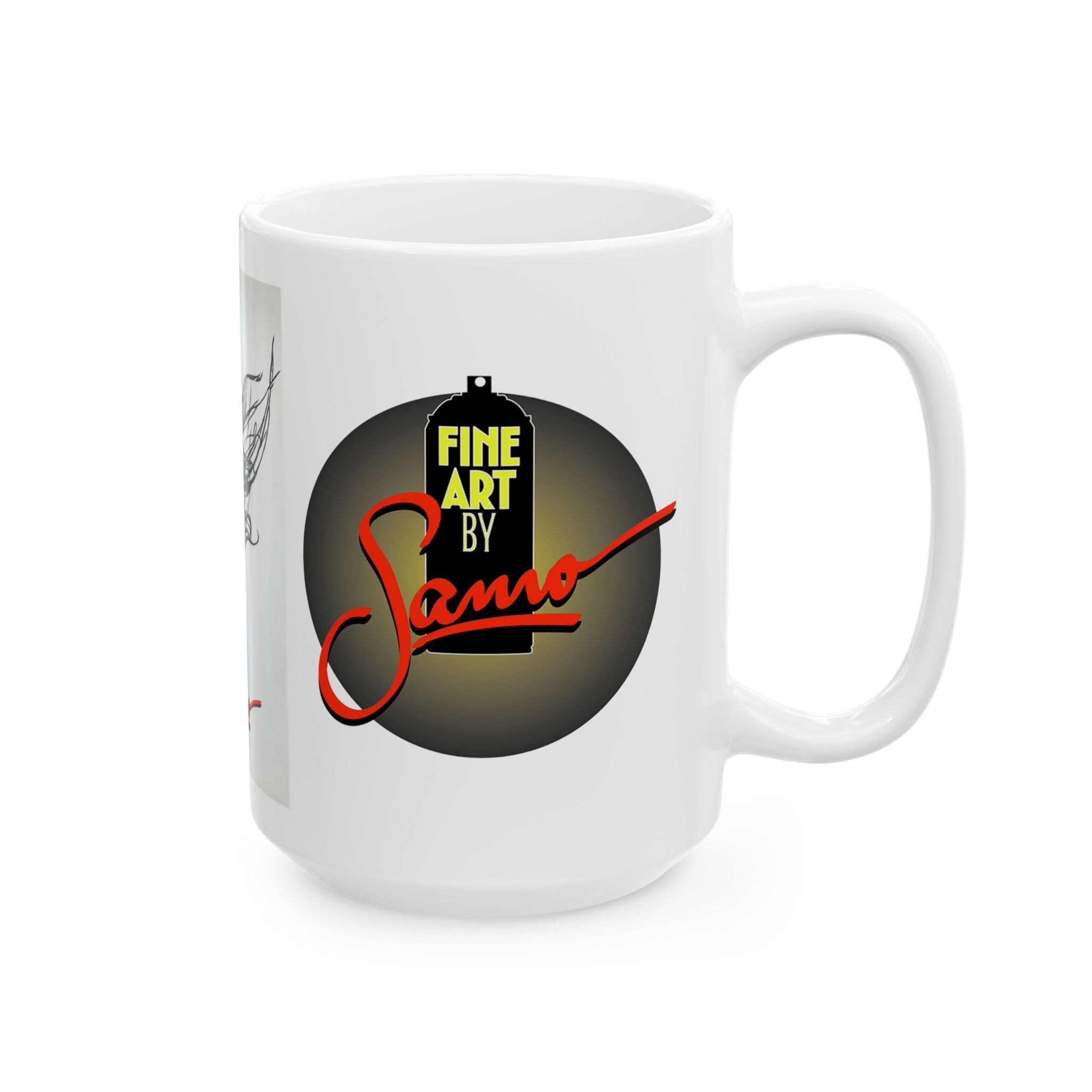 Woman with Rose spray paint mural by Samo Mug | Gothic Ceramic Coffee Cup