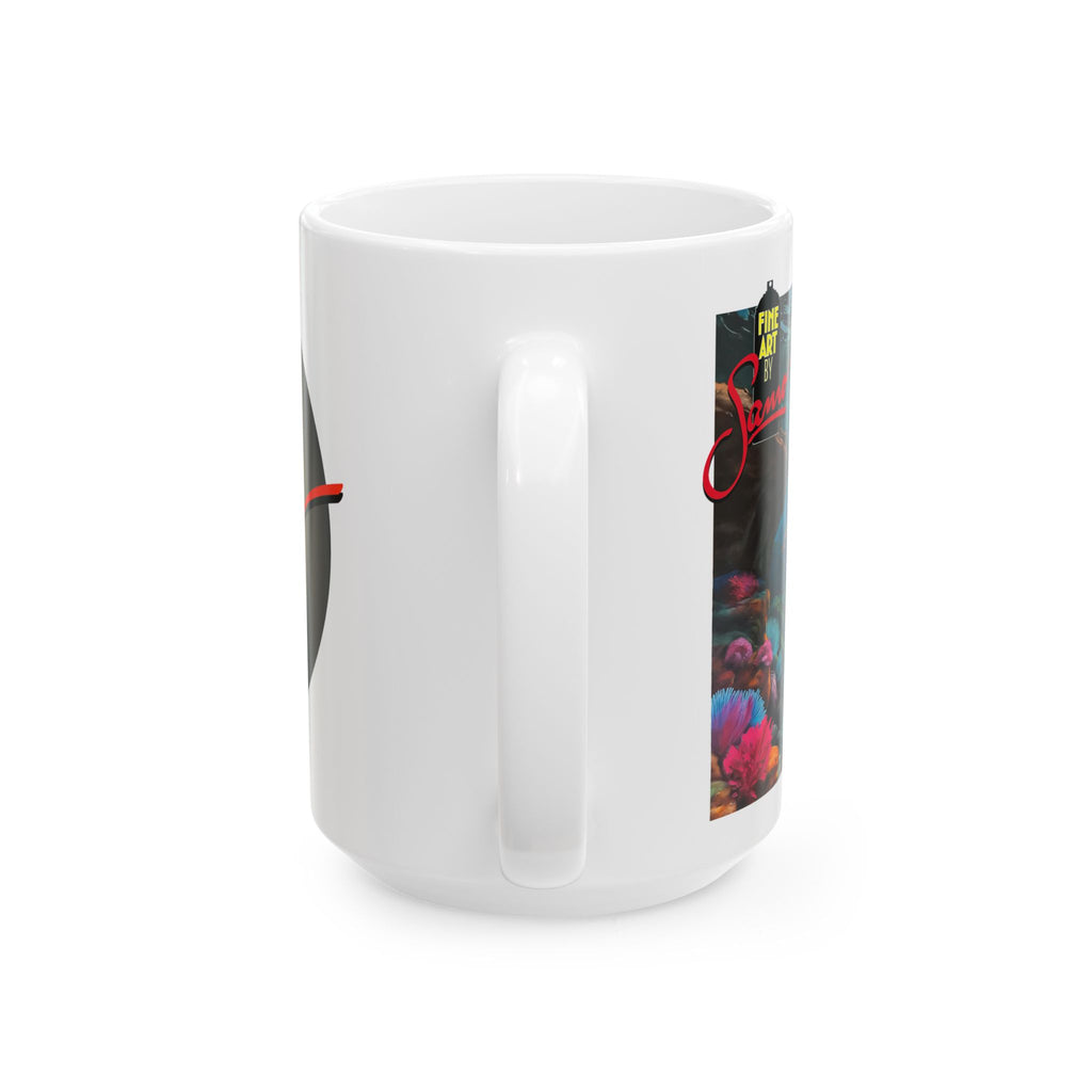 Siren Mermaid Mural Ceramic Mug | Underwater Spray Paint Art
