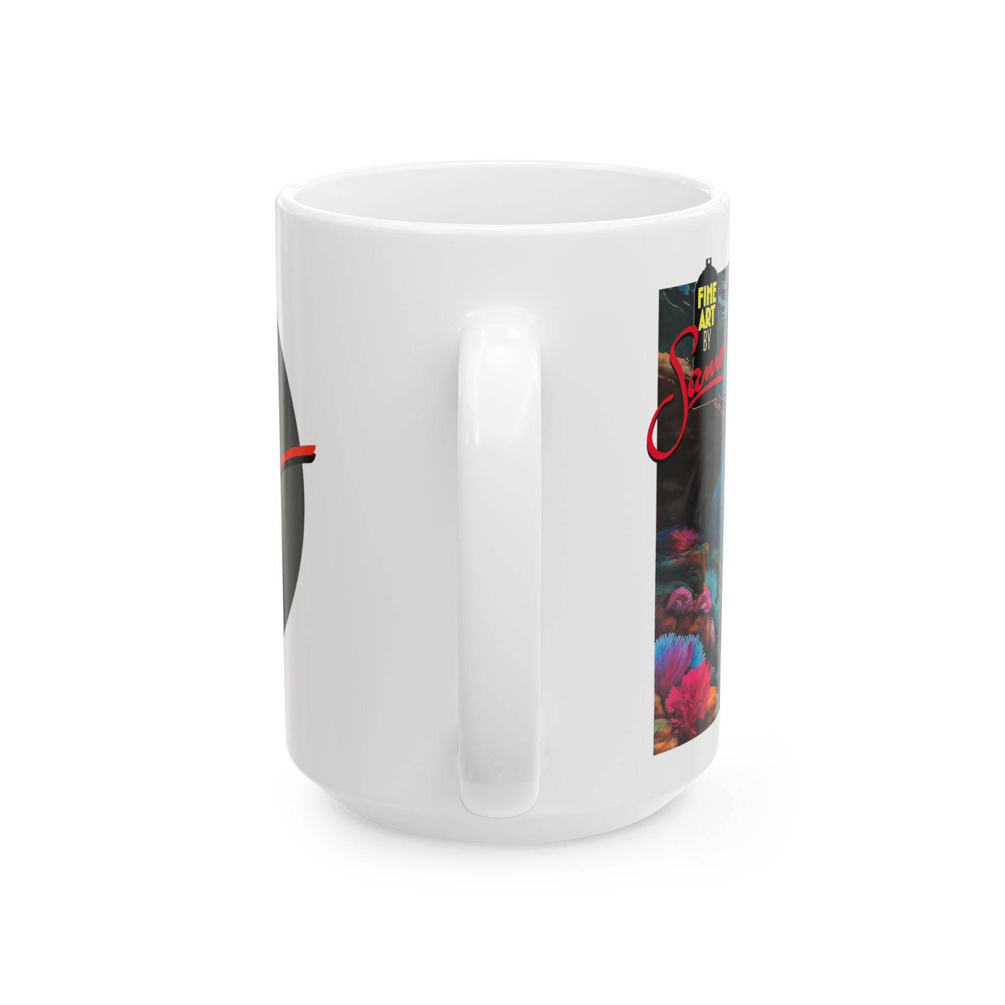 Siren Mermaid Mural Ceramic Mug | Underwater Spray Paint Art
