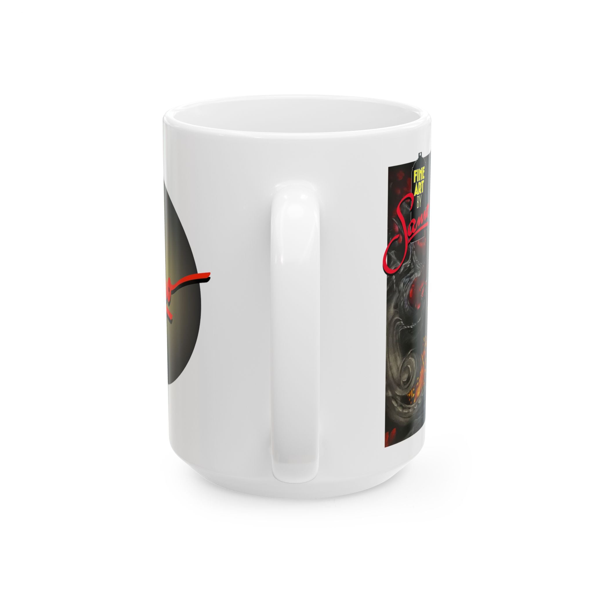 Woman Scorned mural spray paint print Ceramic Mug | Samo street art