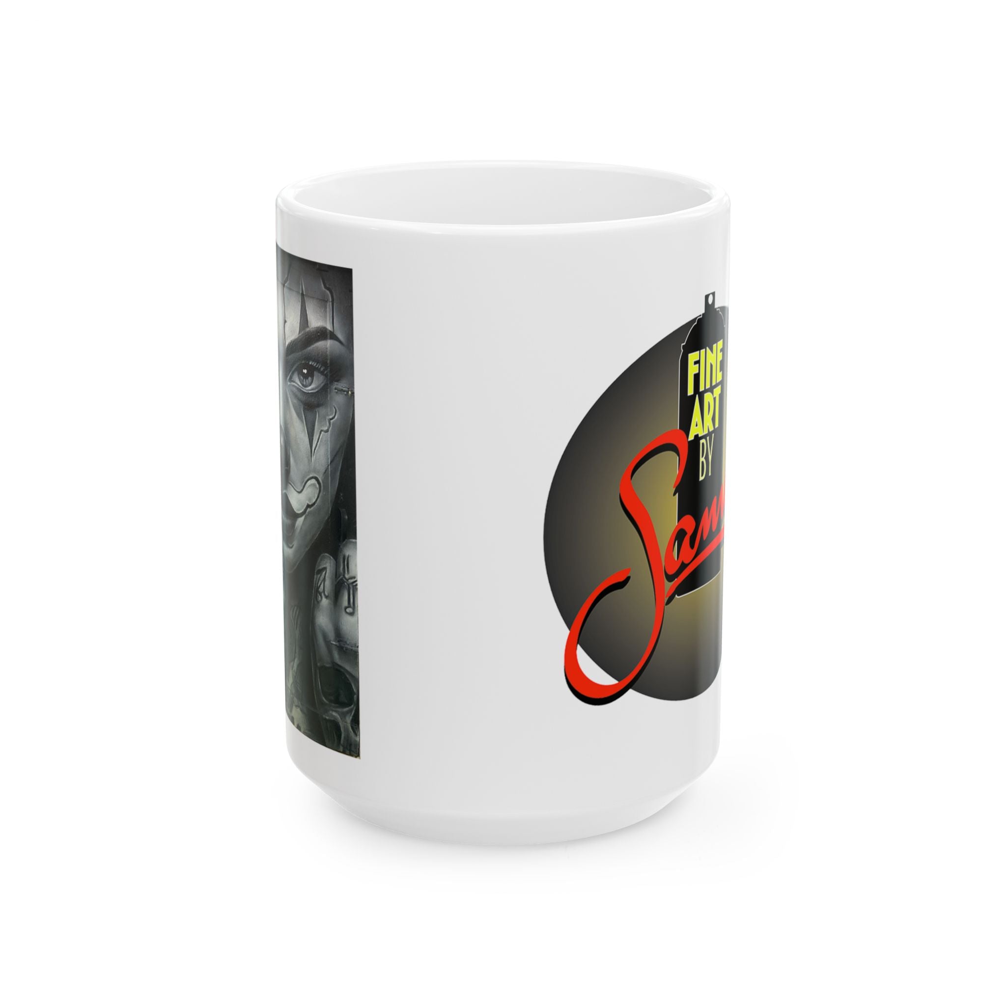 Sad Girl Spray Paint Mural Ceramic Mug | Samo Street Art Print