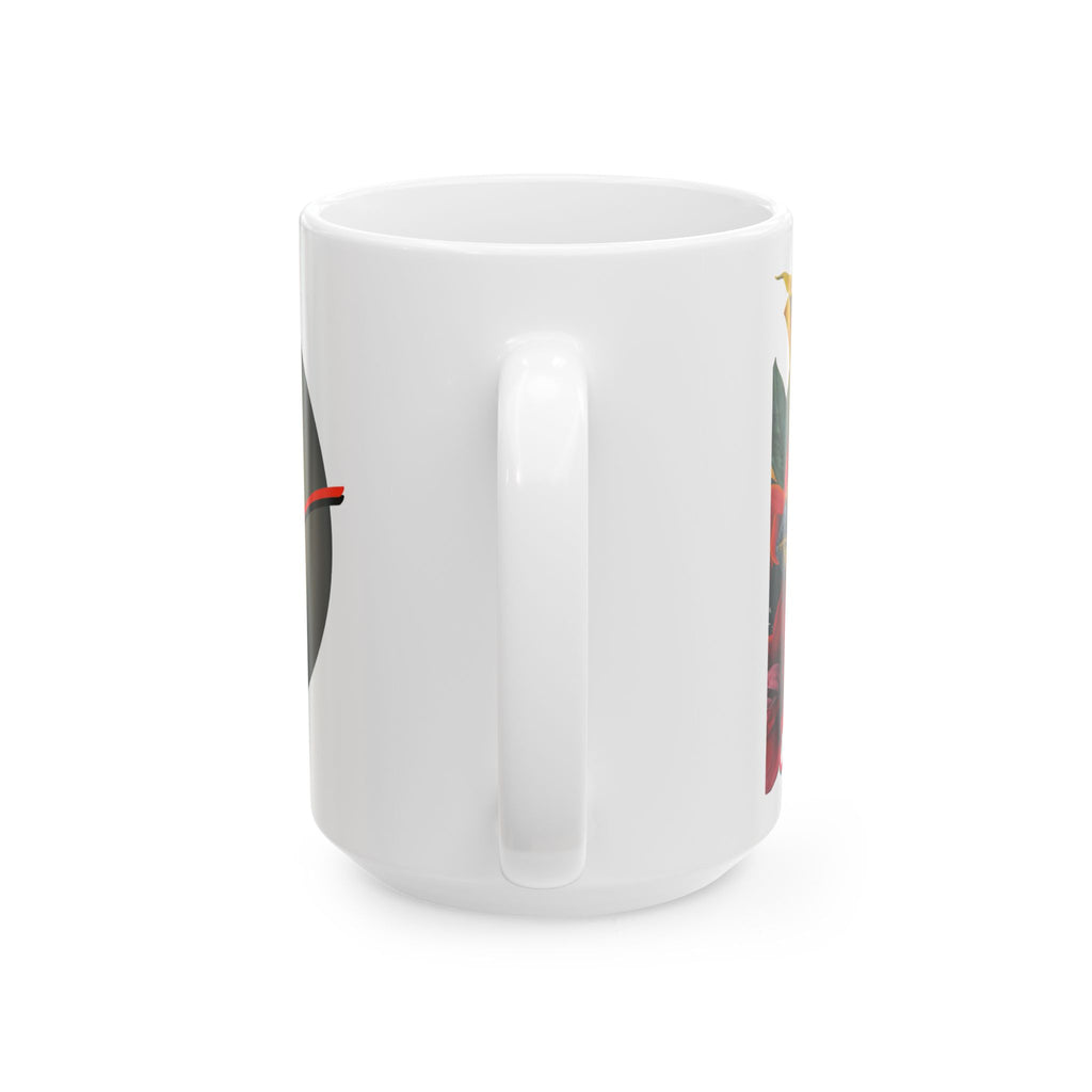 Lips and Flowers spray paint mural Ceramic Mug | Samo street art print