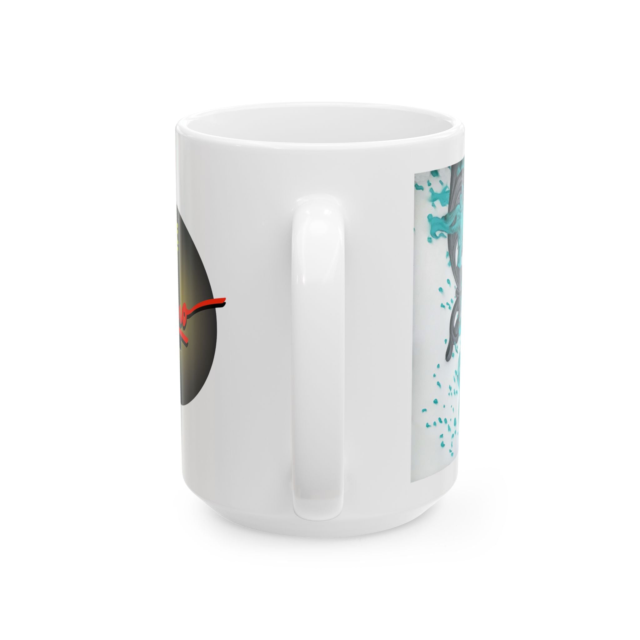 Woman with Rose spray paint mural by Samo Mug | Gothic Ceramic Coffee Cup