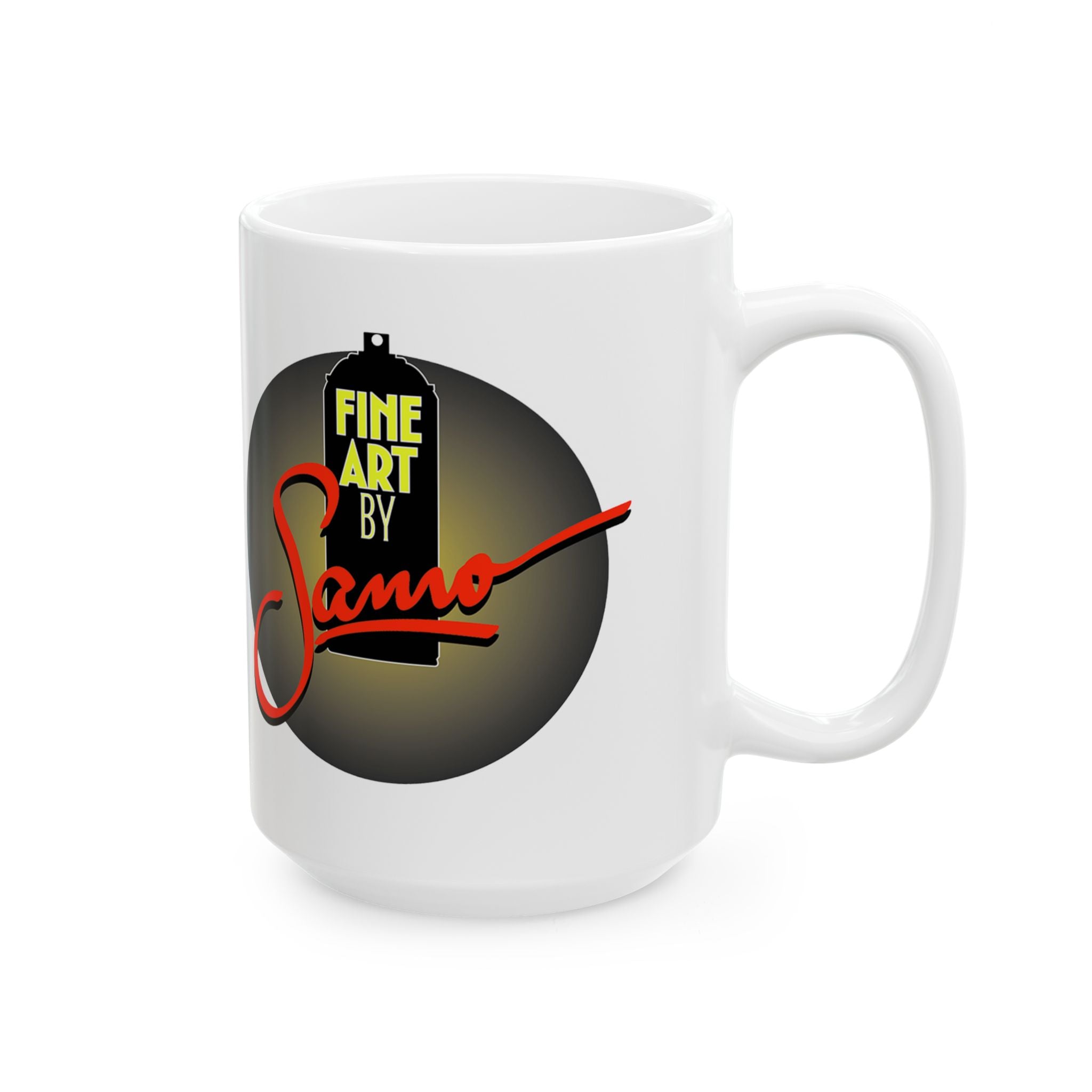 Lips and Flowers spray paint mural Ceramic Mug | Samo street art print