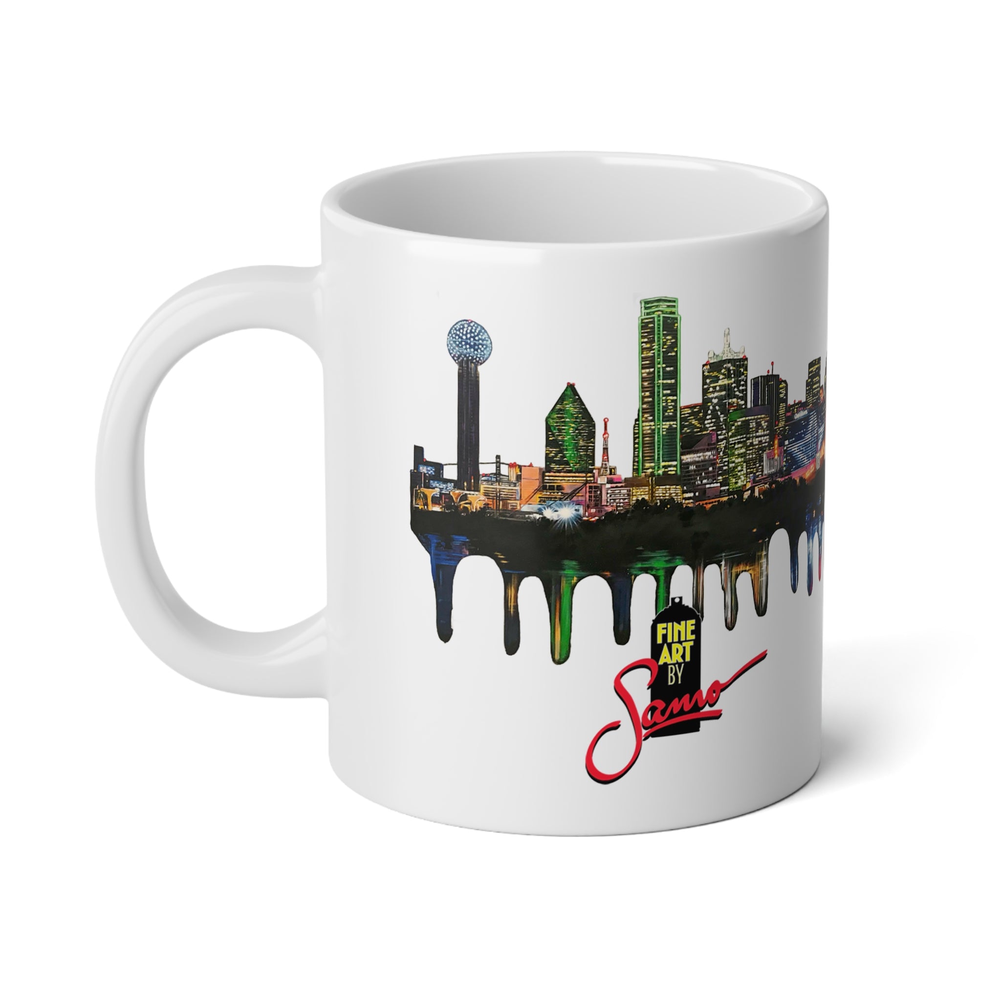 Dallas Skyline Spray Paint Mural Jumbo Mug 20oz | Samo Print