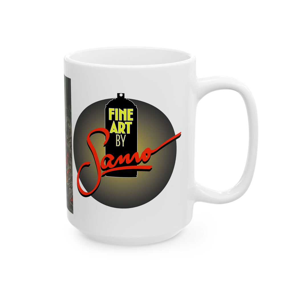 Woman Scorned mural spray paint print Ceramic Mug | Samo street art