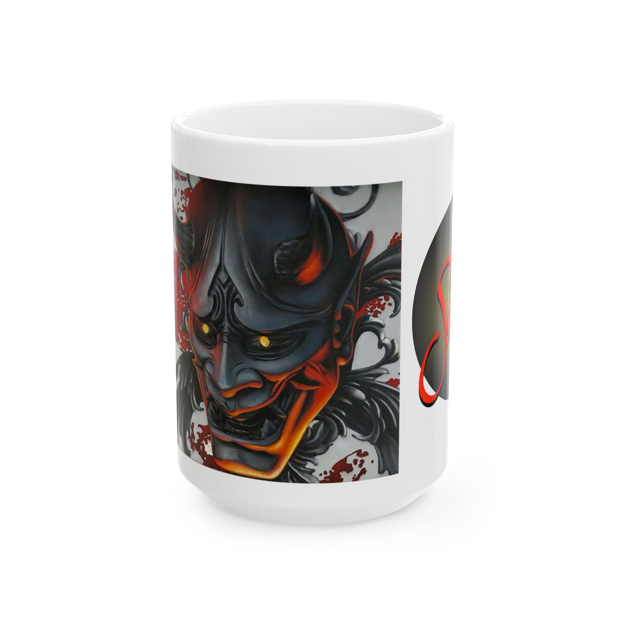 Oni Mask Spray Paint Mural Ceramic Mug | Samo Print