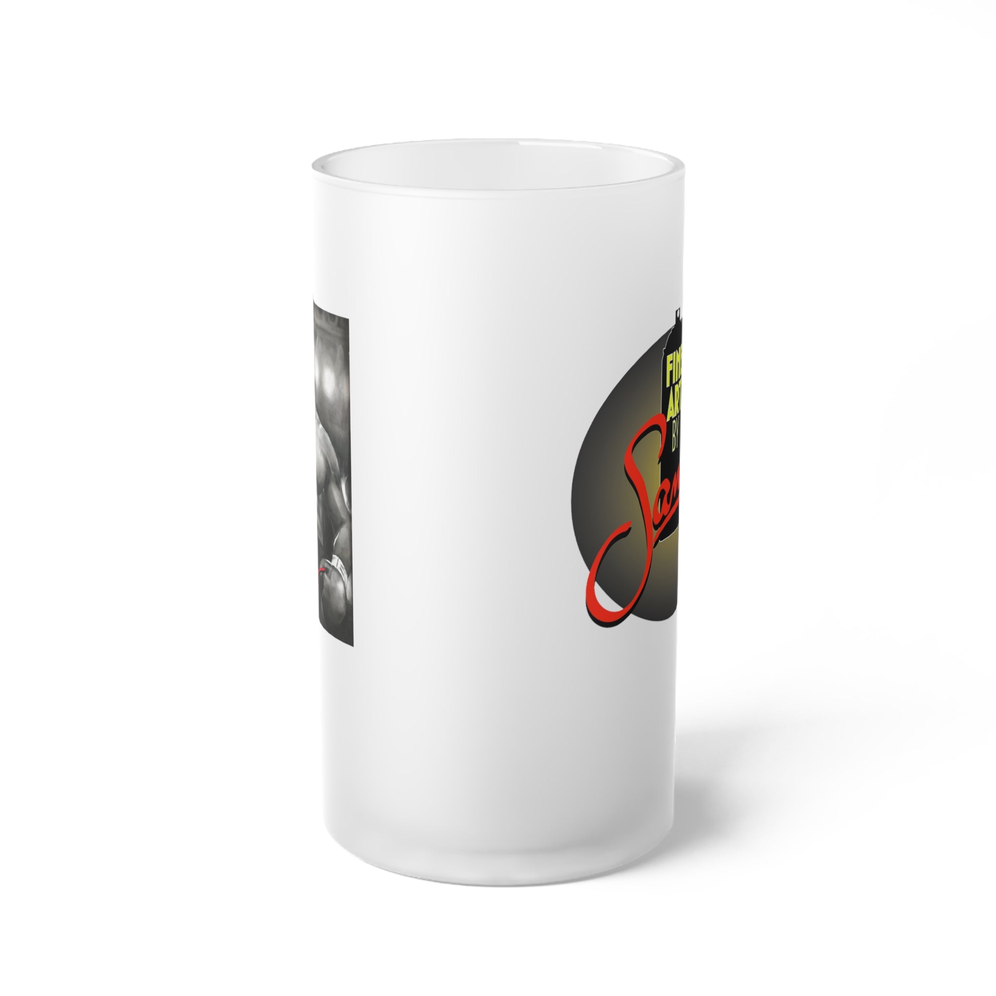 Tyson Spray Painted Mural Frosted Glass Beer Mug | Samo Print