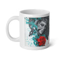 Woman with Red Rose spray paint mural by Samo Jumbo Mug | 20oz Ceramic Coffee Cup