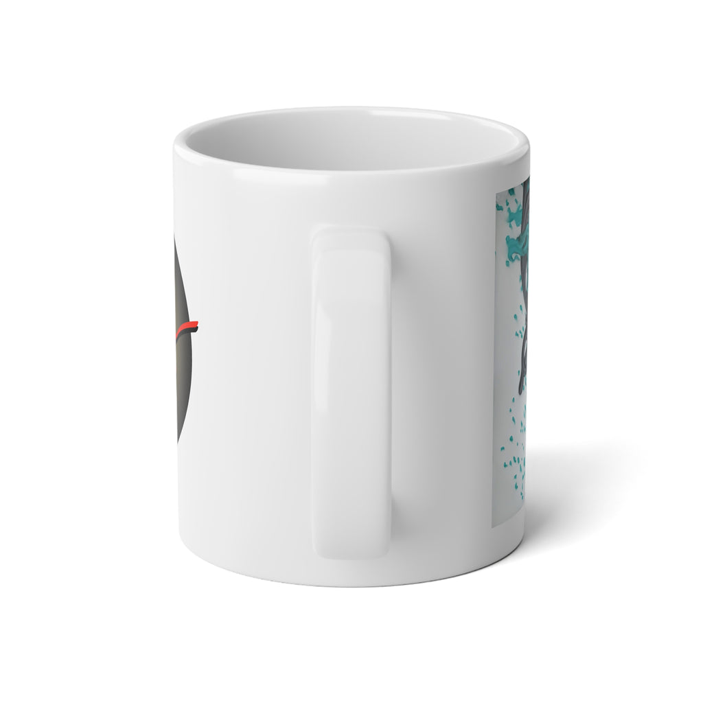 Woman with Red Rose spray paint mural by Samo Jumbo Mug | 20oz Ceramic Coffee Cup