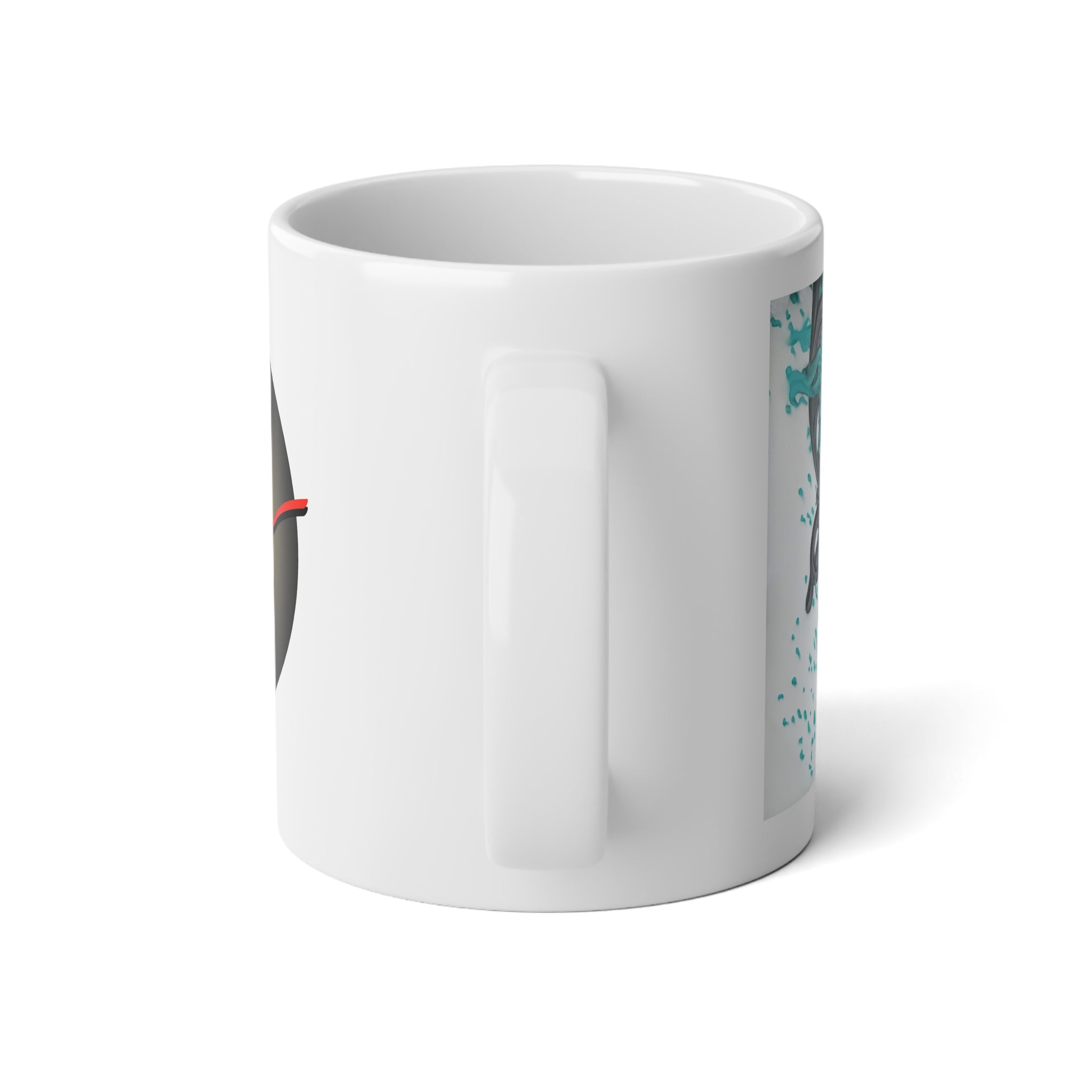 Woman with Red Rose spray paint mural by Samo Jumbo Mug | 20oz Ceramic Coffee Cup