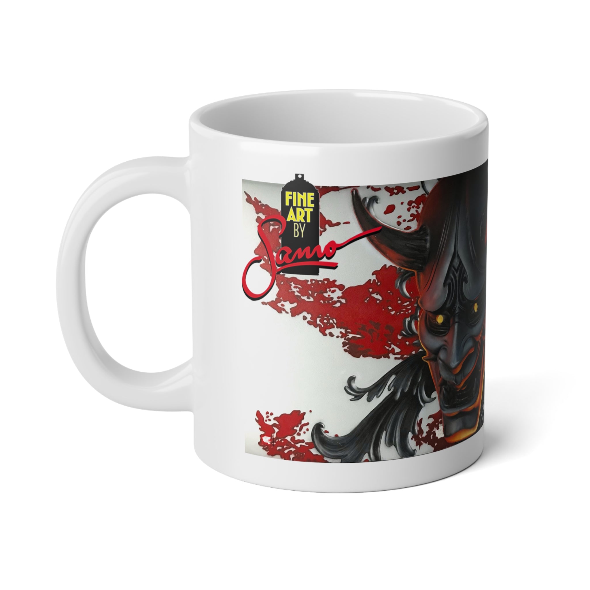 Oni Mask Spray Paint Mural Jumbo Mug | 20oz Ceramic Mug