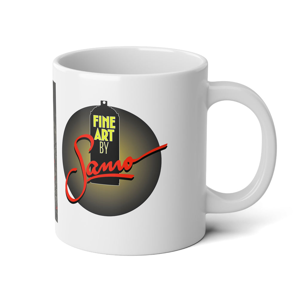 Woman Scorned mural spray paint print Jumbo Mug, 20oz | Samo street art