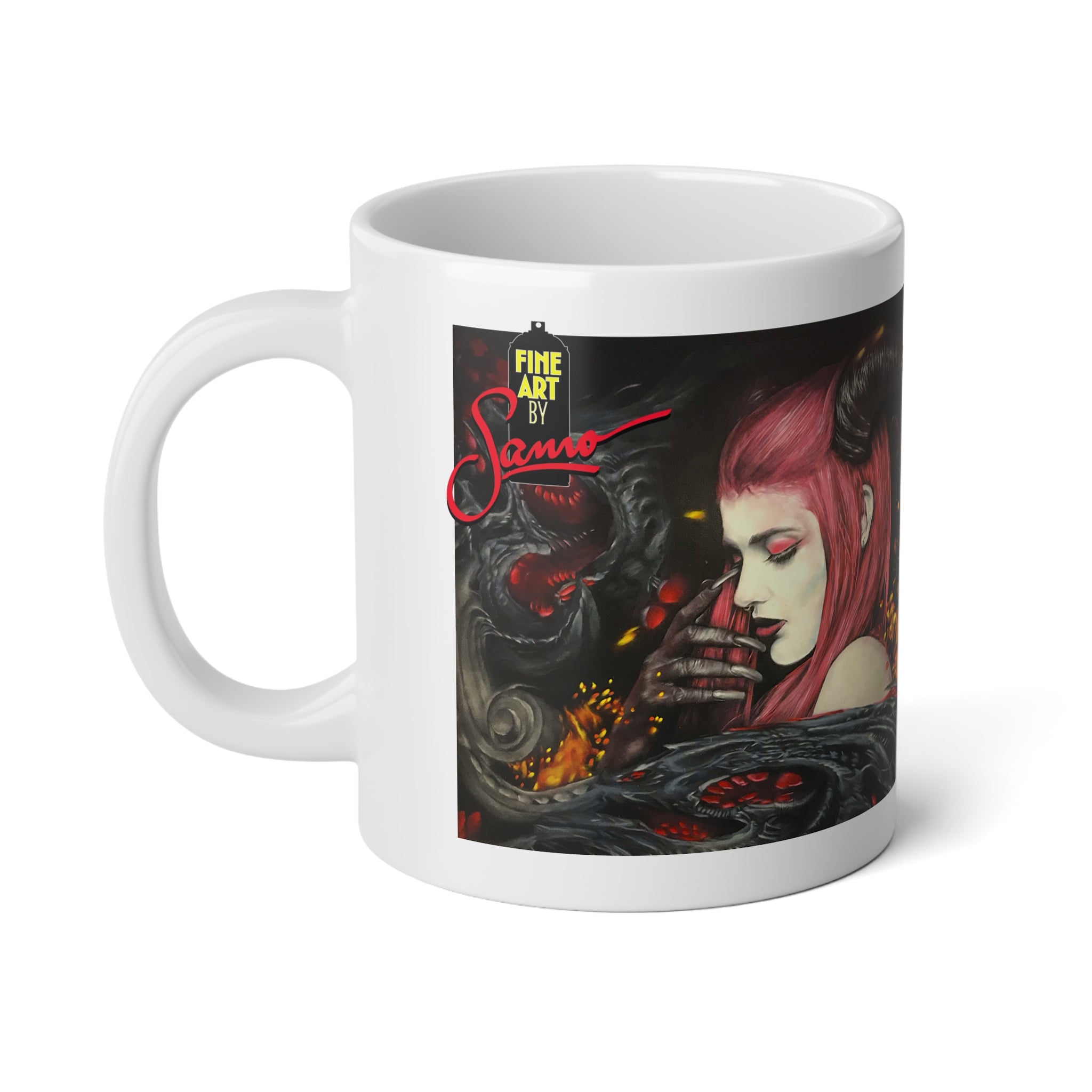 Woman Scorned mural spray paint print Jumbo Mug, 20oz | Samo street art
