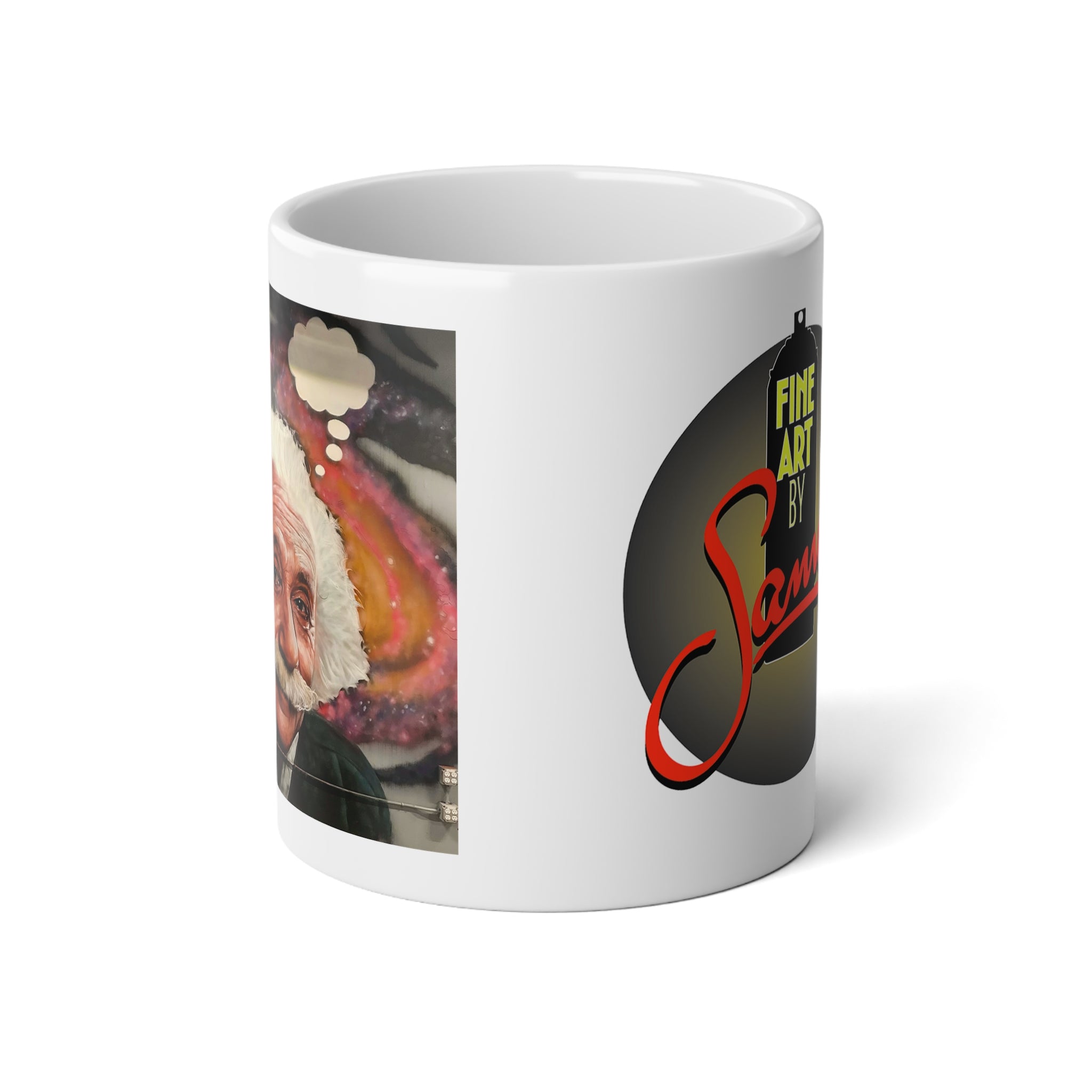 Einstein Spray Paint Mural 20oz Jumbo Mug | Samo Street Art Print