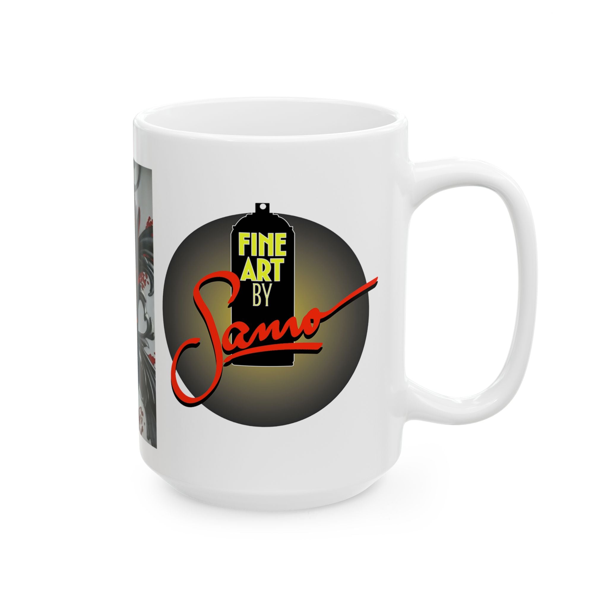 Oni Mask Spray Paint Mural Ceramic Mug | Samo Print