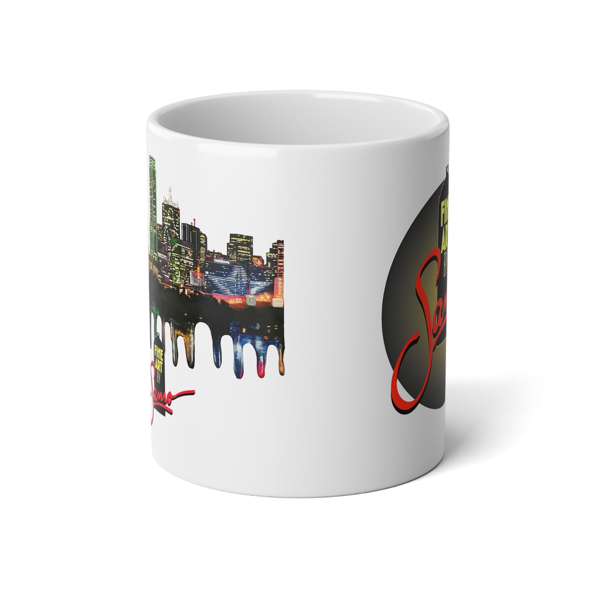 Dallas Skyline Spray Paint Mural Jumbo Mug 20oz | Samo Print