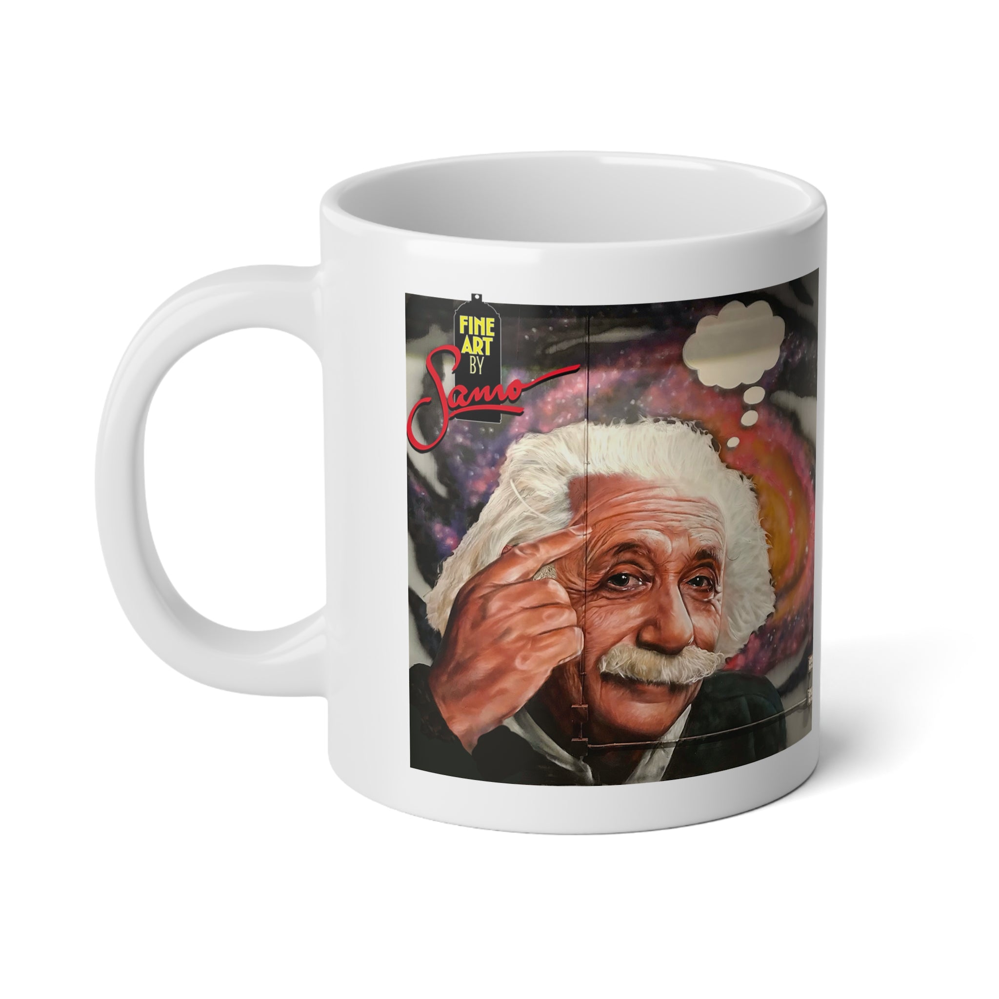 Einstein Spray Paint Mural 20oz Jumbo Mug | Samo Street Art Print
