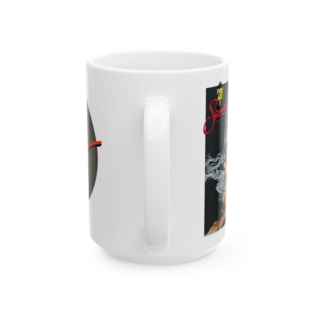 Skull and Rose Spray Paint Mural Ceramic Mug | Samo Print