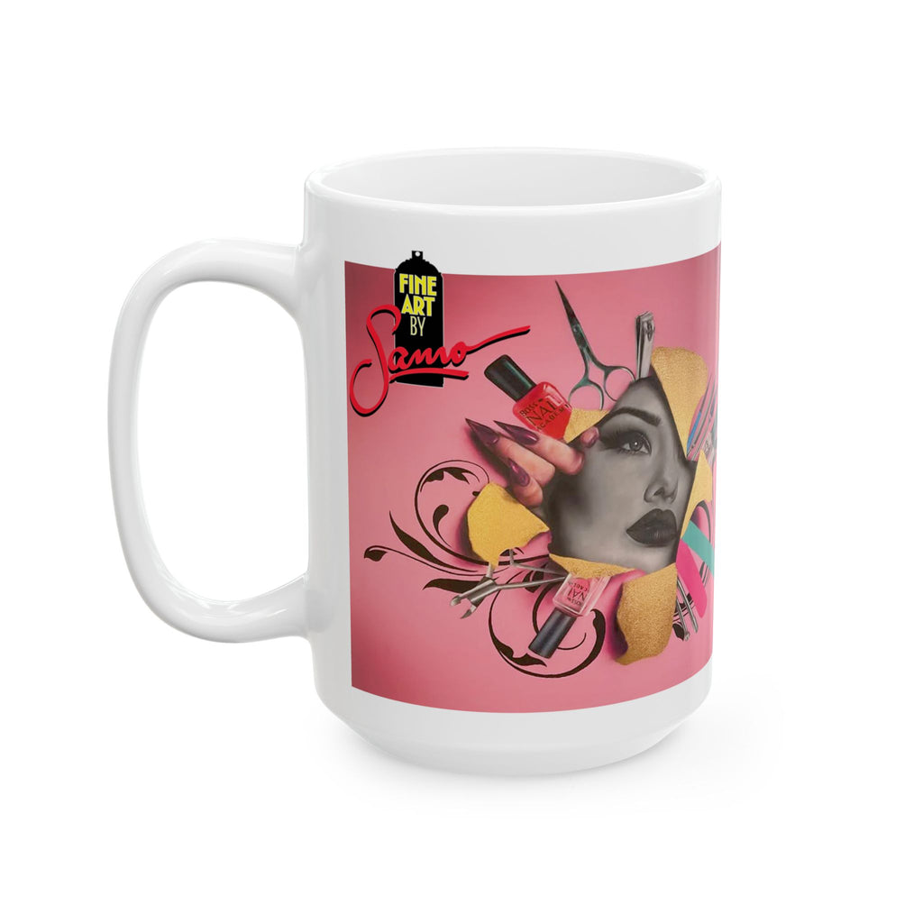 Makeup Spray Painted Mural Ceramic Mug | Samo Print